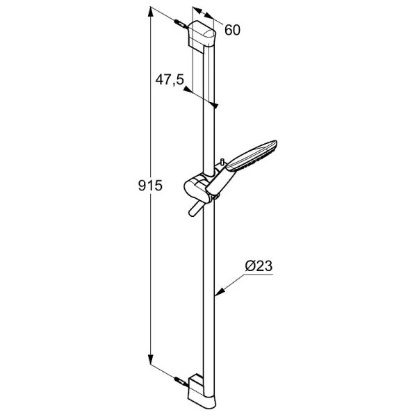 Душевой гарнитур KLUDI FRESHLINE 1S, 900 мм, хром (6784005-00)