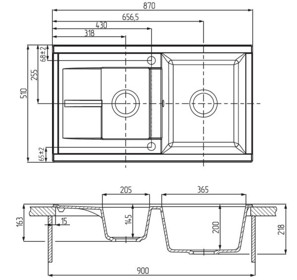 Кухонная мойка Aquaton Делия 87, две чаши, цвет терракотовый (1A716232DE270)