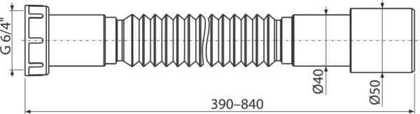 Гибкое соединение Alcadrain 6х4х40/50 пластик (A770)