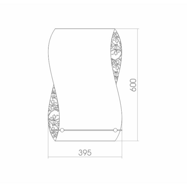 Зеркало LORANTO Аква МТ 395х600, с полкой, с декоративным элементом
