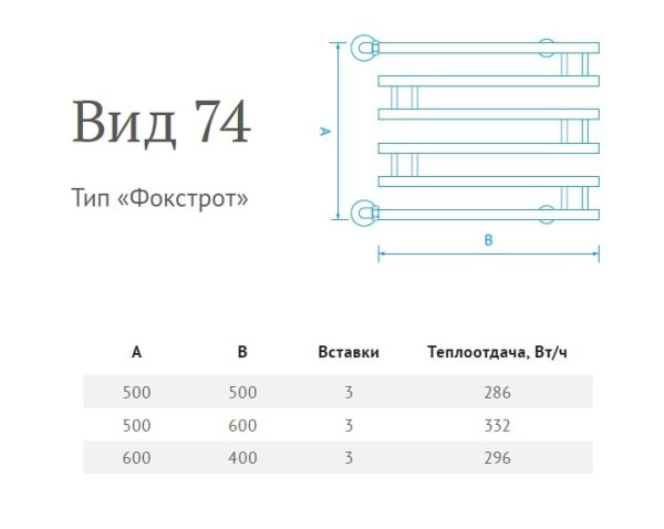 Полотенцесушитель водяной Маргроид Фокстрот "Вид 74" 50х50, хром