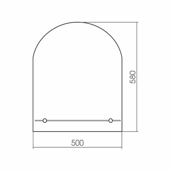 Зеркало LORANTO Арка 500х580, с полкой