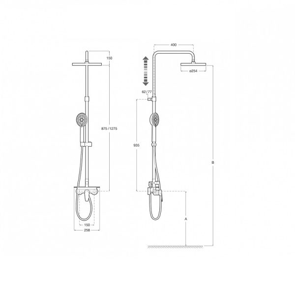 Душевая колонна Roca EVEN-M со смесителем (7.5A97.9.0C0.0)