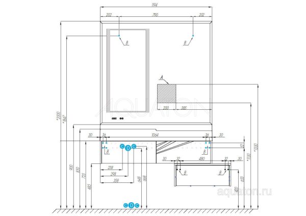 Комод AQUATON Сакура 100 светлое дерево (1A234803SKW80)