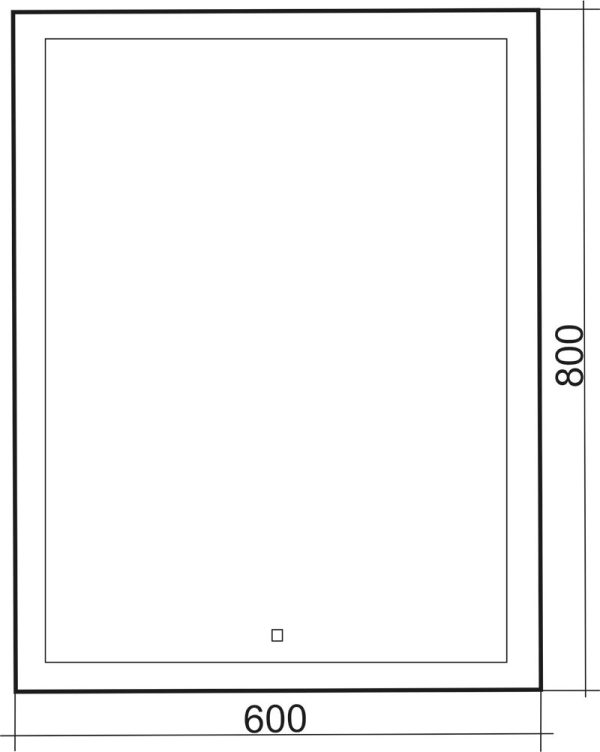 Зеркало AZARIO Гуверт-2 600х800 c подсветкой и диммером, сенсор выкл + подогрев (LED-00002258)