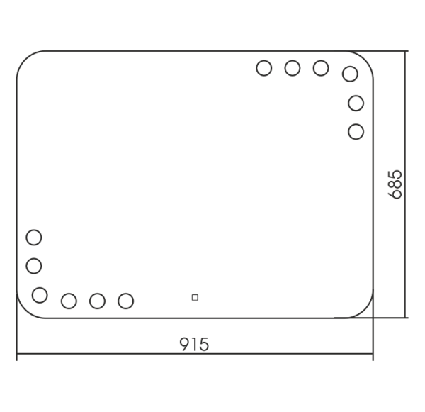 Зеркало AZARIO Эмбер 915х685 c подсветкой и диммером, сенсорный выключатель, 12 ламп к вомплекте (LE