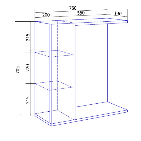 Зеркало-шкаф Loranto Дина 75, 750х700х140 левостороннее, белое (CS00049719)