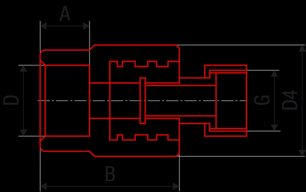 Муфта переходная с внутр.метал.резьбой с накидной гайкой AlcaPipe PPR MP 20x3/4" (AB223020034)