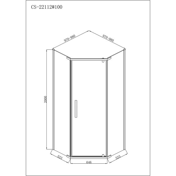 Душевое ограждение Loranto NEO 100x100x200 серое закаленное стекло 8 мм, Easy clean, профиль серебро