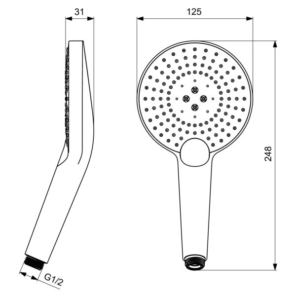 Лейка душевая Ideal Standart IDEALRAIN EVO JET ROUND XL3 (B1759AA)