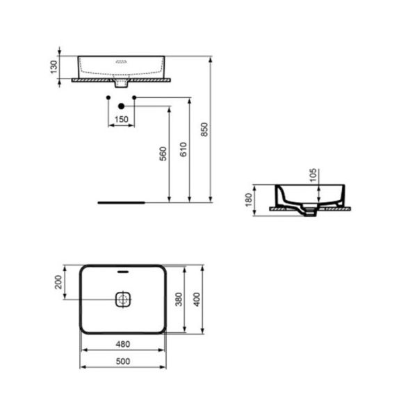 Раковина Ideal Standard STRADA II Vessel 50, белая (T296501)