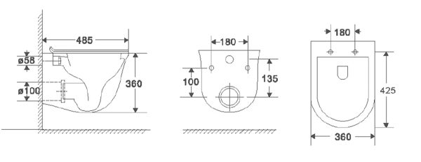 Сет LORANTO Инсталляция + Azario Felice Подвесной унитаз 490х360х360 (4501+AZ-0051)