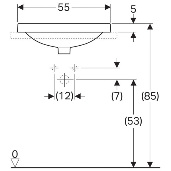 Раковина Geberit VariForm, 55х40 см, белая (500.736.01.2)