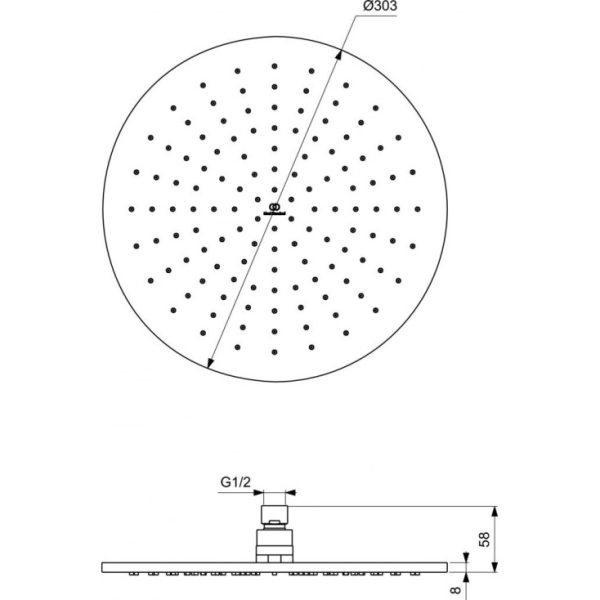 Верхний душ 303 мм Ideal Standard IdealRain (A5803XG)