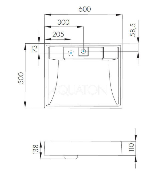 Раковина AQUATON Рейн 60 (1A72103KRW010)