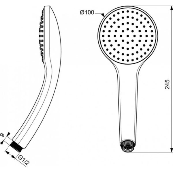 Душевая лейка 100 мм Ideal Standard IdealRain (B9402XG)