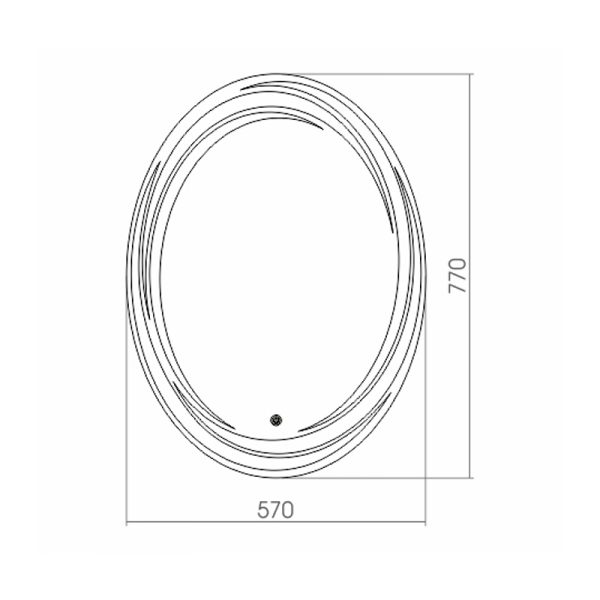 Зеркало AZARIO Нормандия-2 570х770 круглое, c подсветкой и диммером, сенсорный выключатель, подогрев