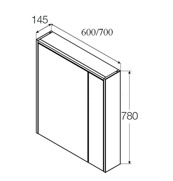 Зеркальный шкаф Roca Ronda 60, 60*14,5*78 см, белый глянец/антрацит (Z.RU93.0.296.8)