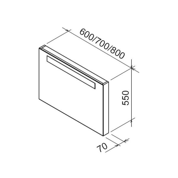 Зеркало Ravak CLASSIC 600, с подсветкой, в белой рамке (X000000352)