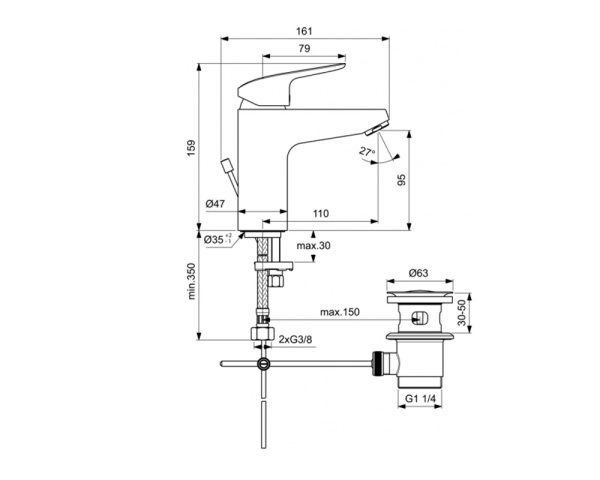 Смеситель Ideal Standard Ceraflex B1710AA для раковины