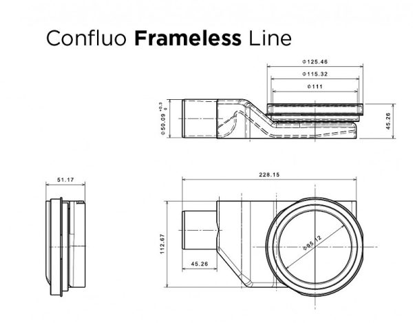 Душевой лоток Pestan Confluo Frameless Line 850 Black Matte с решеткой Черный матовый / полая под пл