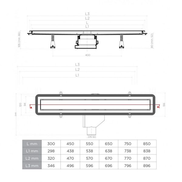 Душевой лоток Pestan Confluo Premium Black Glass Line 650 (13000293)