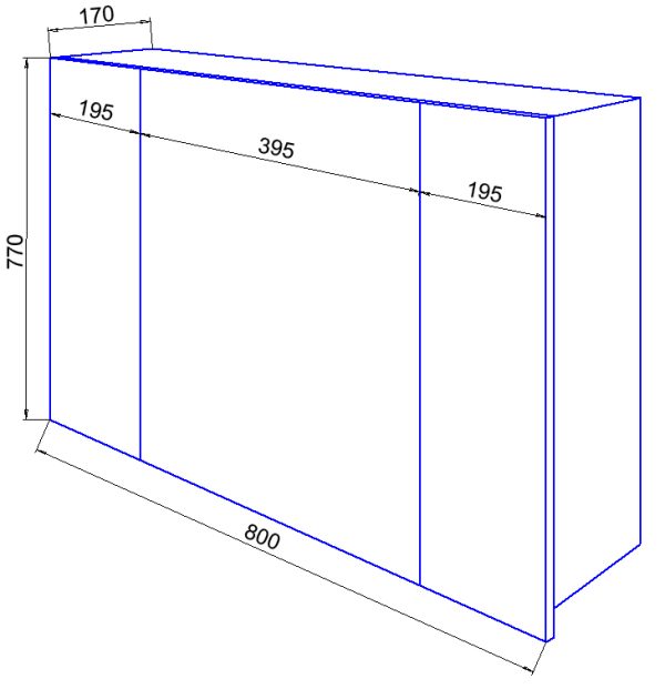 Зеркало-шкаф Loranto Арфа 80 (800х770х170) с подсветкой (CS00046150)