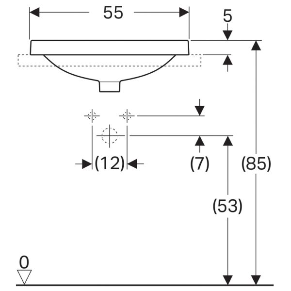 Раковина Geberit VariForm 55х45 см, встраиваемая, белая