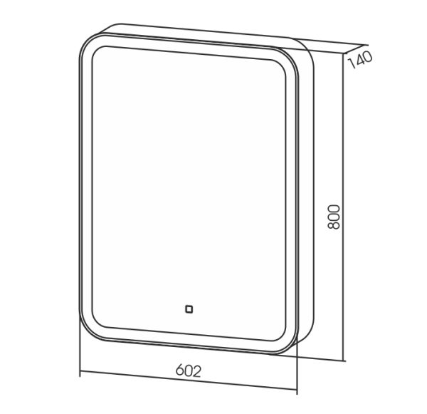 Зеркало-шкаф AZARIO Фиджи 60 602х800х140 c подсветкой и диммером, сенсорный выключатель (LED-0000236