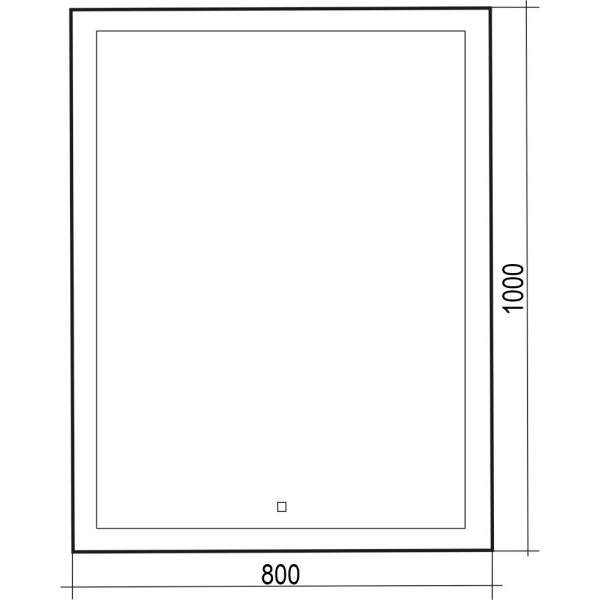 Зеркало AZARIO Гуверт 800х1000 вертикальное c подсветкой и диммером, сенсор выкл (LED-00002354)