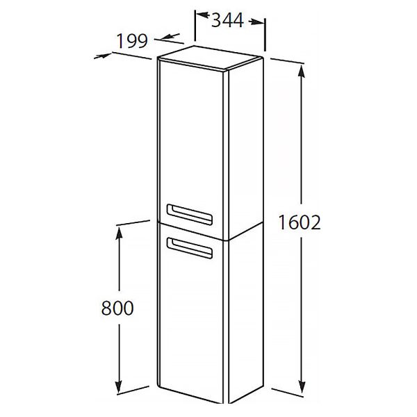 Пенал подвесной Roca The Gap 35 L левый, белый глянцевый (ZRU9302884)