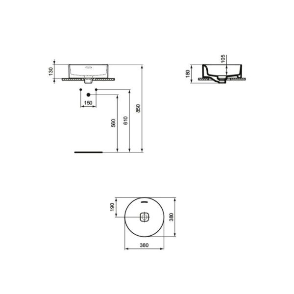 Раковина Ideal Standard STRADA II Round Vessel 38 см., белая