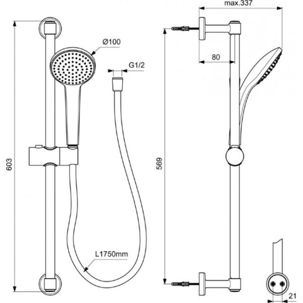 Душевой набор Ideal Standard IdealRain (BD142XG)