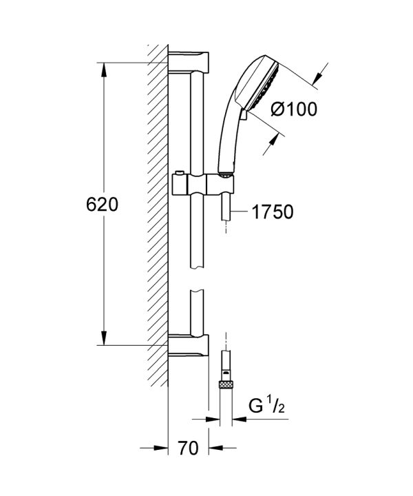 Душевой набор Grohe Tempesta Cosmopolitan 100 Хром (27786002)