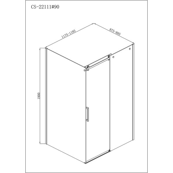 Душевое ограждение Loranto NEO 90x120x190cm прозрачное закаленное стекло 8 мм, Easy clean, профиль с