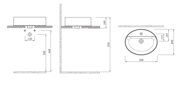 Раковина Kale SMARTEDGE 40х50см., беая 7110210501