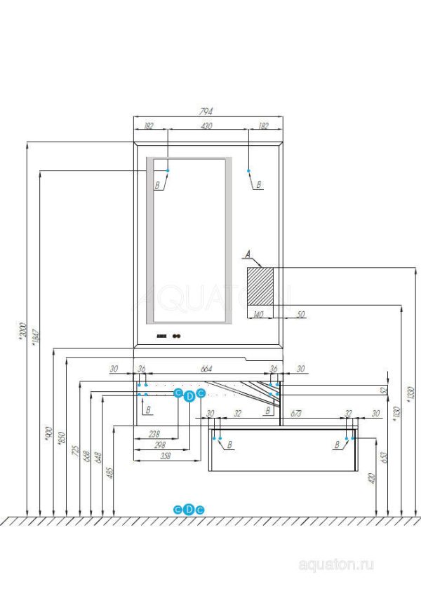 Комод AQUATON Сакура 60 светлое дерево (1A220403SKW80)