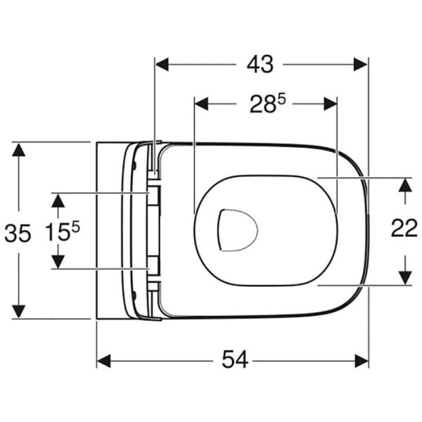 Унитаз подвесной Geberit Smyle Square Rimfree безободковый, с сиденьем микролифт