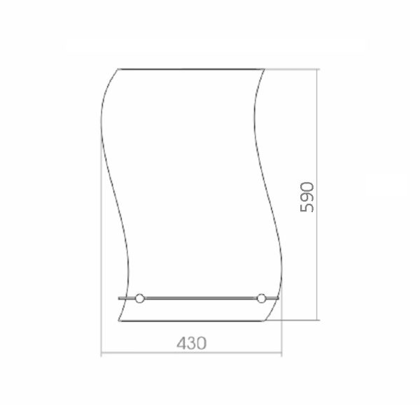 Зеркало LORANTO Волна 430х590, с полкой