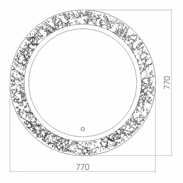 Зеркало AZARIO Лаго-8 Д770 c подсветкой и диммером, сенсорный выключатель, подогрев+Bluetooth (LED-0