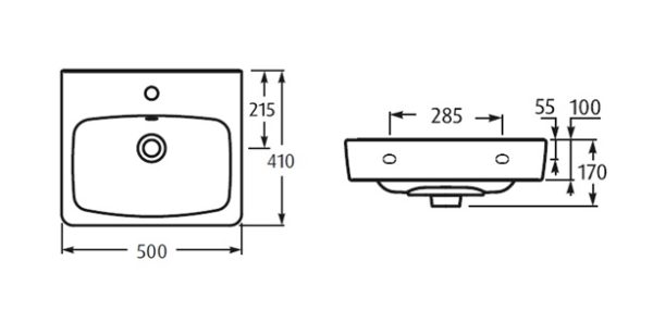 Раковина AQUATON Нео 50, белая (1WH302184)