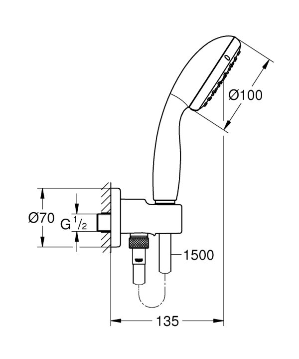 Душевой набор Grohe Tempesta Хром (26406001)