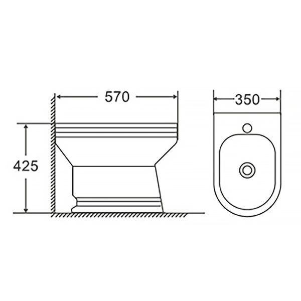 Биде напольное AZARIO BENTY 570x350x425 (AZ-437B)