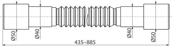 Гибкое соединение Alcadrain 50х40/40х50 (A720)