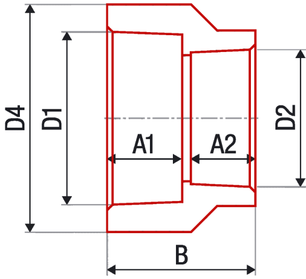 Муфта переходная вн/вн AlcaPipe PPR 32x25 (AB209032025)