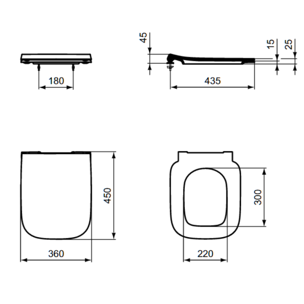 Сиденье с крышкой для унитаза Ideal Standard i.life B ультратонкое с микролифтом (T500301)