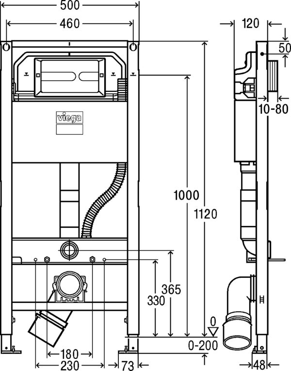 Viega Prevista 792862 Инсталяционный сет с кнопкой Visign for Style 23