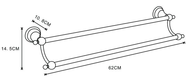 Полотенцедержатель Azario ELVIA трубчатый двойной, бронза (AZ-91102Q)