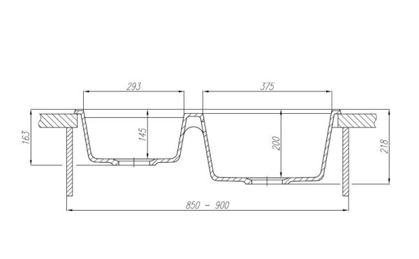 Кухонная мойка Aquaton Делия 78 DBL, 2 чаши, цвет шампань (1A723132DE290)