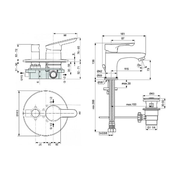 Комплект Ideal Standard ESLA, 6 в 1